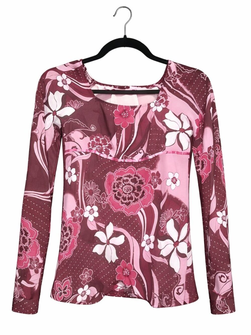 Limited Too Floral Long Sleeve Top in Pink and Maroon, Size XL Kids